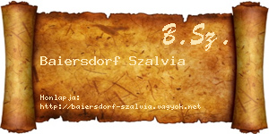 Baiersdorf Szalvia névjegykártya